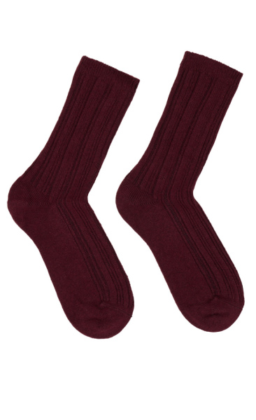 Lanius Warm Rib Knitted Socks - Bordeaux - 5