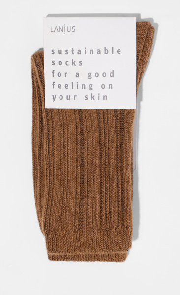 Lanius Warm Rib Knitted Socks - Brown - 1