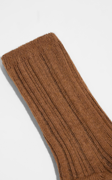 Lanius Warm Rib Knitted Socks - Brown - 2