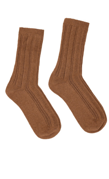 Lanius Warm Rib Knitted Socks - Brown - 3