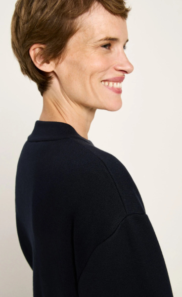 Lanius Cotton Knit Zip Jacket - Midnight - 1