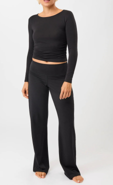 Mandala Wide Leg Pants - Black