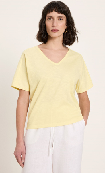 Lanius Flow V-neck Tee - White - 1