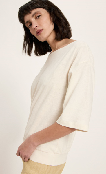 Lanius Hemp & Cotton Elbow Shirt - Natural