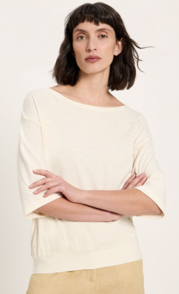 Lanius Hemp & Cotton Elbow Shirt - Lipstick - 1