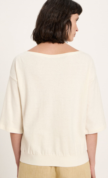 Lanius Hemp & Cotton Elbow Shirt - Lipstick - 2