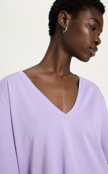 Lanius Organic V-neck Tee - Verbena - 1