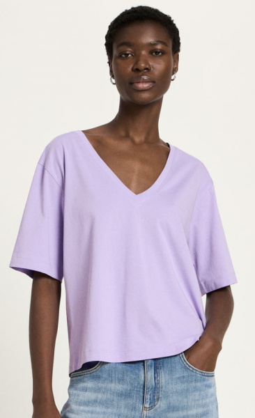 Lanius Organic V-neck Tee - Verbena - 2