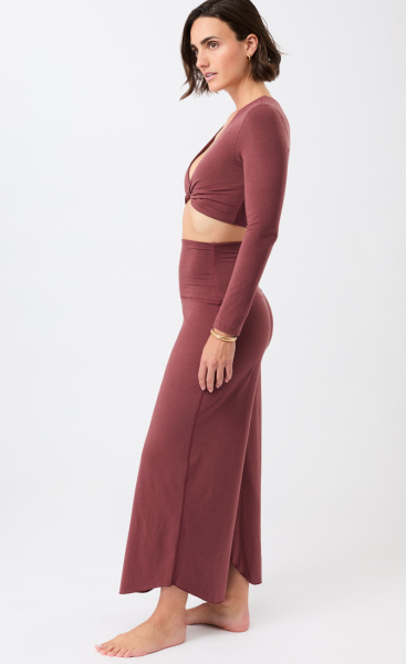 Mandala Roll Over Tulip Pants - Rosewood - 4