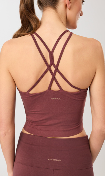 Mandala Cross Top - Rosewood