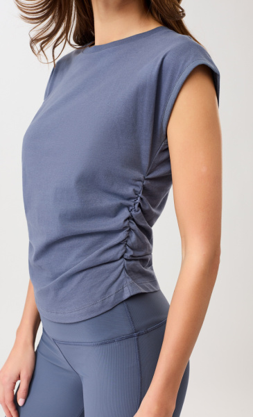 Mandala Side Ruffled Top Renew - Eclipse Blue