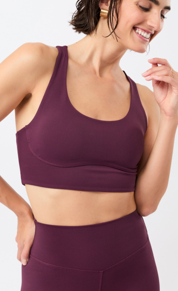 Mandala Sports Bra Mono Printed- Bordeaux - 1