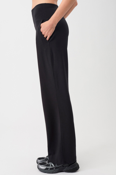 Mandala Wide Leg Wokout  Pants - Black