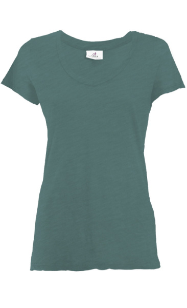 Basic V-Neck Tee - Teal Green