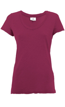 Basic V-Neck Tee - Cherry Red