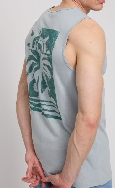 Mazine Palm Print Tank Top Ice Blue