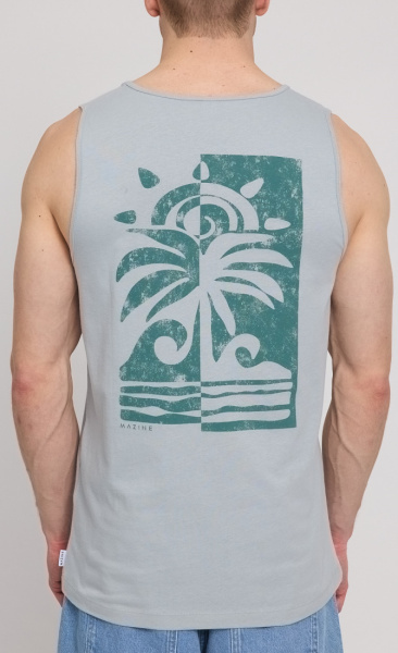 Mazine Palm Print Tank Top Ice Blue - 1