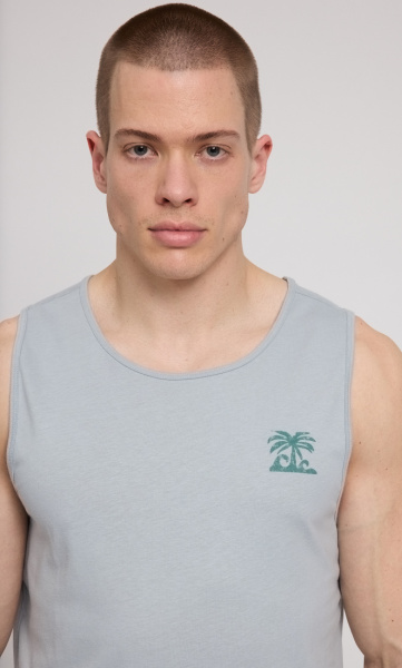 Mazine Palm Print Tank Top Ice Blue - 4