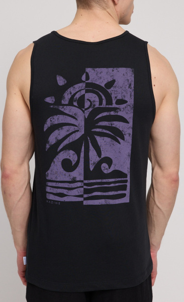 Mazine Palm Print Tank Top Black