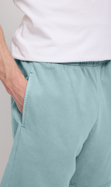Mazine Natural Dye Sweat Shorts Turquoise