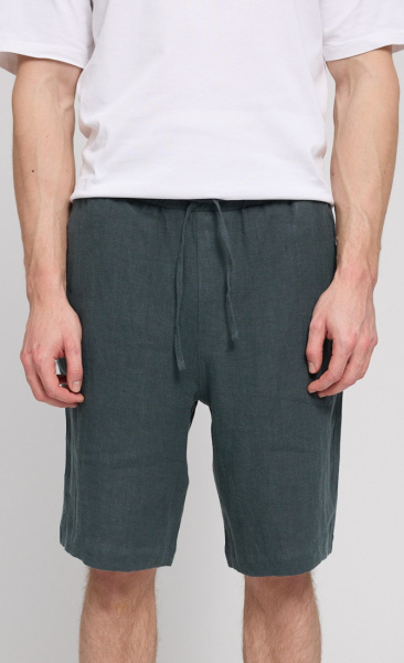 Mazine Linen Pull On Shorts - Bottle