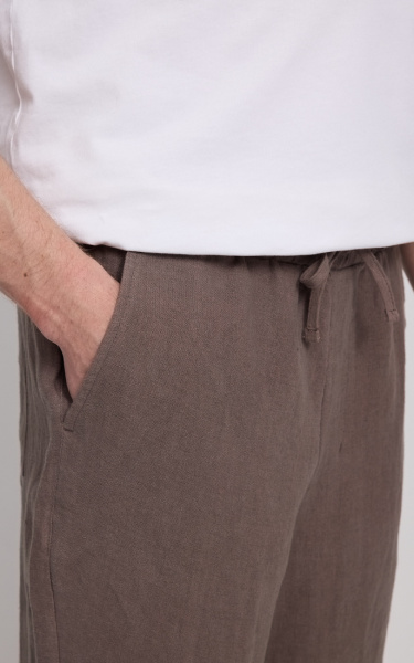 Mazine Linen Pull On Pants Grey Brown - 2
