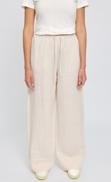 Mazine Drawstring Linen Pants - Moon