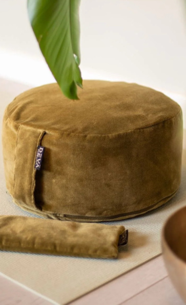 Deva Velvet Meditatiekussen Olive - 1