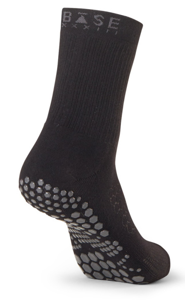 Base33 Performance Grip Socks- Crew - Black
