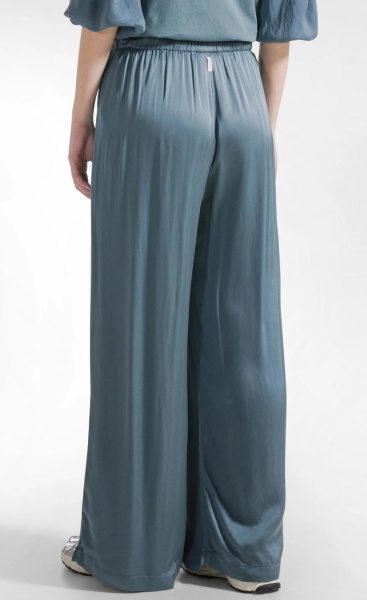 Satin Palazzo Pants - Teal Green
