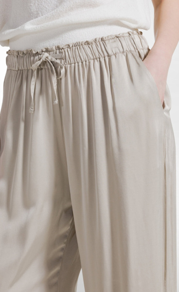 Satin Palazzo Pants - Clay - 1