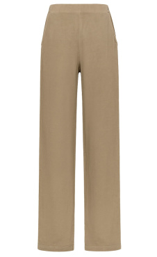 Straight Slub Linen Pants - Khaki Brown