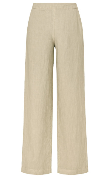 Straight Slub Linen Pants - Clay Beige