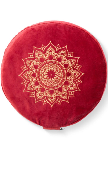 Deva Velvet Meditatiekussen Mandala Warm Red - 1