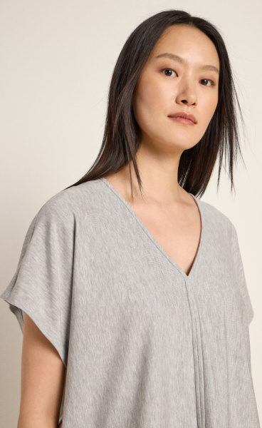 Lanius Tencel Sweat Tee - Grey Melange - 2