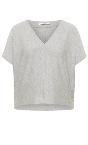 Lanius Tencel Sweat Tee - Grey Melange - 4