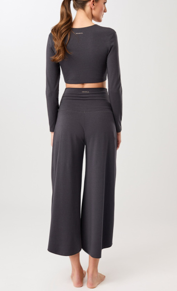 Mandala Roll Over Tulip Pants - Blue Stone - 3