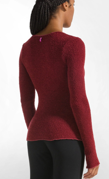 Bouclé Knit Longsleeve - Cordovan Red