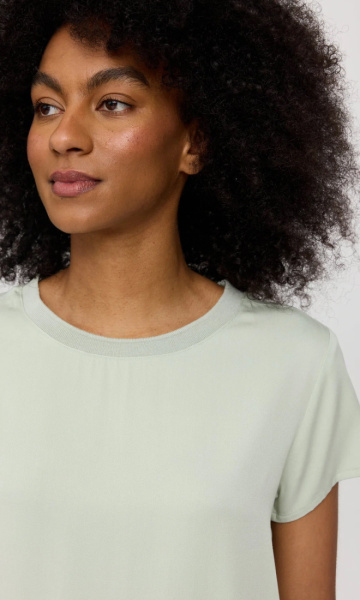 Mazine Crew Neck Blouse - Misty Jade