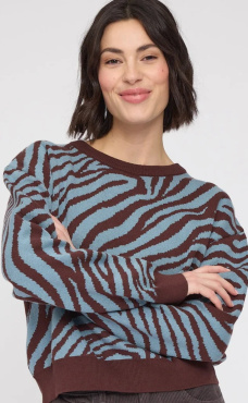 Mazine Zebra Jumper - Dep Mahogany/ Smoke Blue