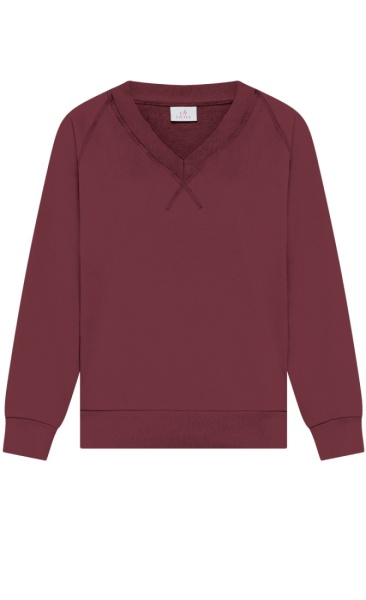 V-Neck Sweat - Cherry Red