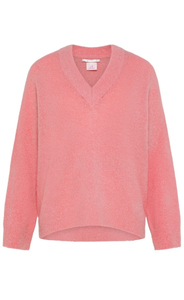 Sunrise V-Neck Pull - Coral Pink