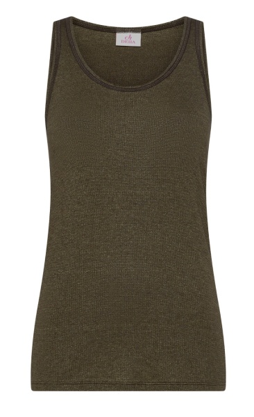 Sparkle Ribbed Tank Top - Cocoa Brown
