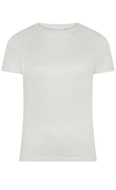 Sparkle Ribbed Tee Silver
