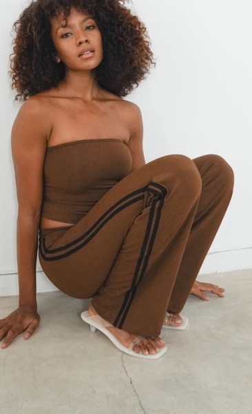 StudioK 93' Low Rise Stripe Pants Tiramisu Black - 4