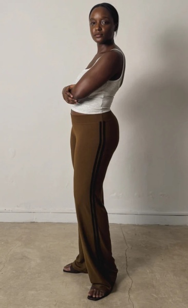 StudioK 93' Low Rise Stripe Pants Tiramisu Black - 5