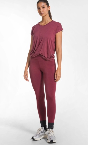 Natural High Waist Leggings - Cherry Red
