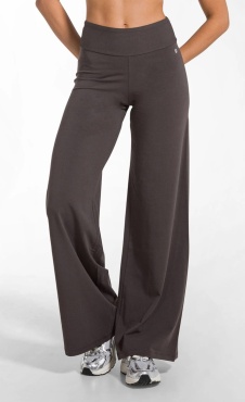 Long Jersey Wide Leg Pants - Cocoa Brown