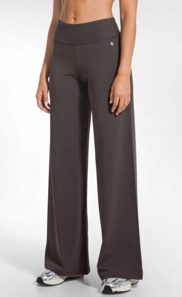 Long Jersey Wide Leg Pants - Coffee - 1