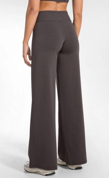 Long Jersey Wide Leg Pants - Coffee - 3